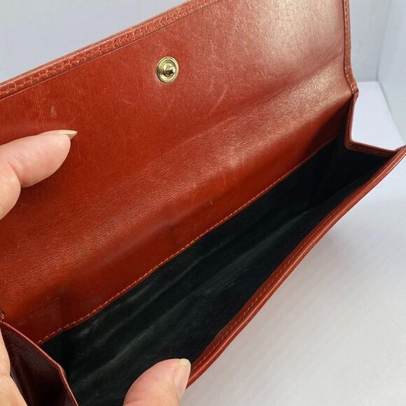 Authentic GUCCI Red Canvas & Leather Long Slim Wallet / Checkbook Holder - Picture 5 of 11